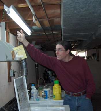light above the washer