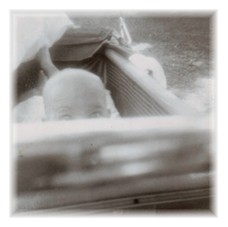 Cousin Patsy peeking out of her stroller